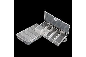 2 Pack 5 Grid Plastic Fishing Tackle Storage Box