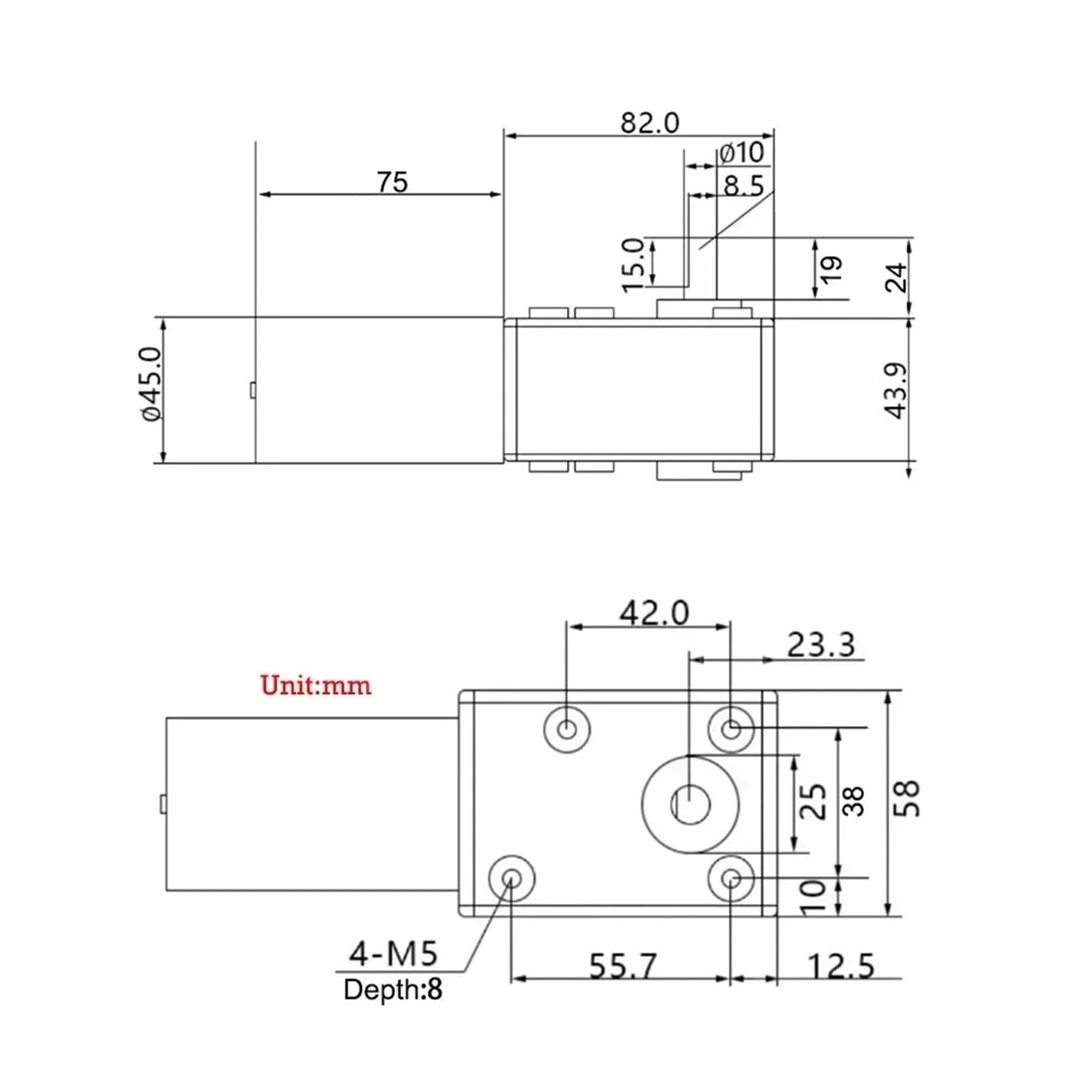 5882-45 DC12V 24V Starkes Drehmoment Getriebemotor Metall Turbo Schneckengetriebe Motor umgekehrt niedrige Geschwindigkeit 200 kg selbstsichernder Schneckengetriebemotor (24 U/min _ 12 V)