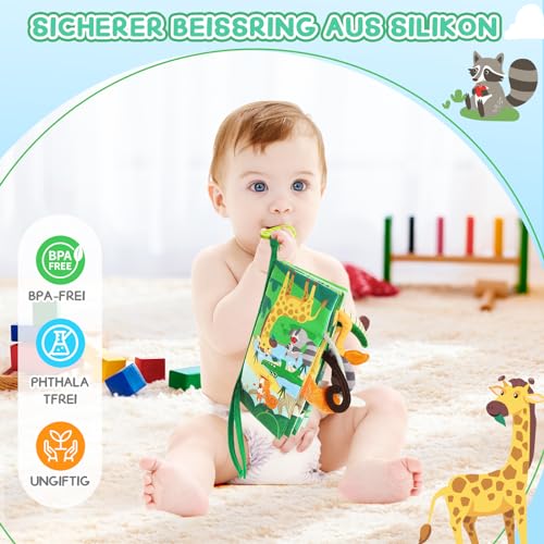 BBWOO Babyspielzeug 0–6 Monate, sensorisches Spielzeug für Babys, sensorische Bücher für 0–6 Monate, weiche Bücher, Baby-Essentials für Neugeborene, Spielzeug, Baby-Geschenke