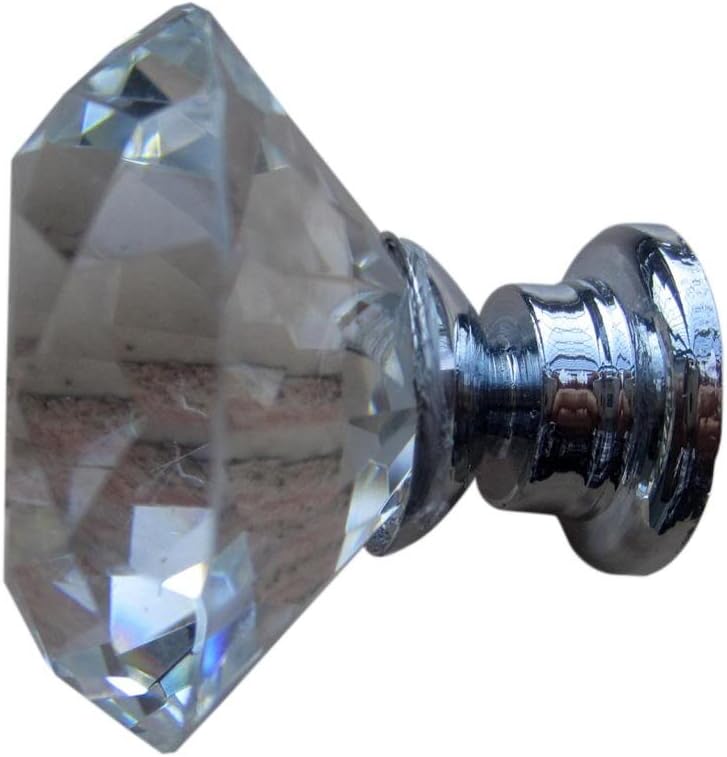 Tangpan 30mm Crystal Glass Door Knobs Bin Dresser Cabinet Drawer Pull Handle Color Blue Pack of 8