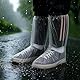 5 Paare Einweg Stiefelüberzieher mit Gummizug, Wasserdichte Regenschuh Abdeckungen, Transparenter Überziehschuhe Wasserdichte Rutschfeste für Männer und Frauen für Outdoor Camping