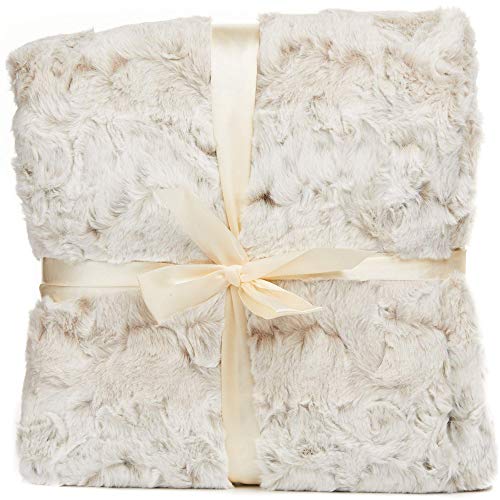 Outrageously Soft Throw Blanket - Ultra Plush Minky Faux Fur Blanket - 50 X 70 Inches - Tan #TOP1