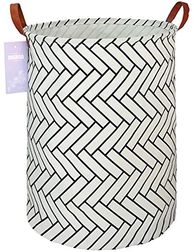 Image of Weave Laundry Hamper Large Canvas Fabric Storage Basket | Organizer Bin Dirty Clothes Collapsible Waterproof for College Dorms, Boys and Girls Bedroom,Bathroom