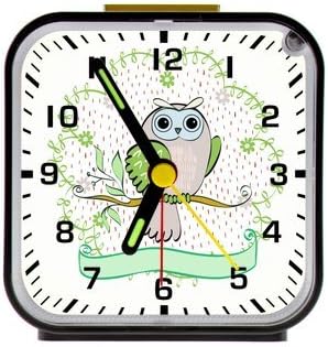 Personalized Oringal Cute Cartoon Owls Custom Square Black Alarm Clock
