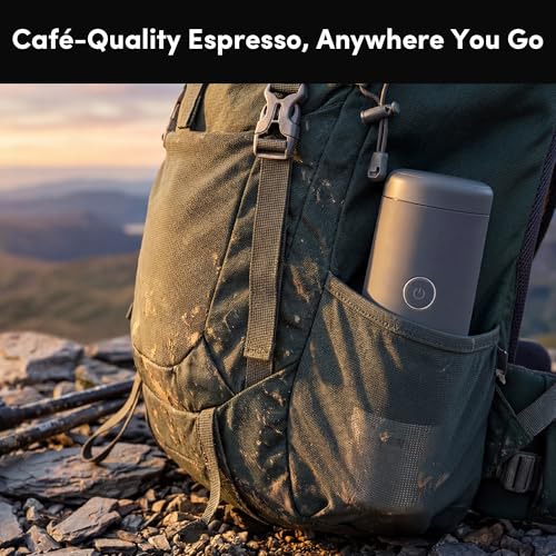 Image of Portable Espresso Machine, Self-Heating Travel Coffee Maker with Double-Walled SUS316 Cup,20 Bar Patented Hydraulic System,PD 3.0 Fast Charge,Cold Brew Mode,for Ground Coffee&NS Capsules,Gray