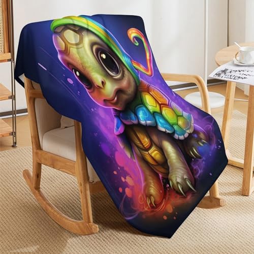 Manta de forro polar con diseño de tortuga y acabado premium 5