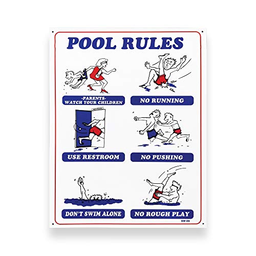 Señal de Reglas para Piscina 18x24 pulgadas miniatura 1