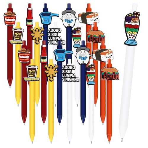 Feifeiya 30 Pcs Filipino Gifts Filipino Cuisine Retractable Ballpoint Pen Funny Creative Black Ink...