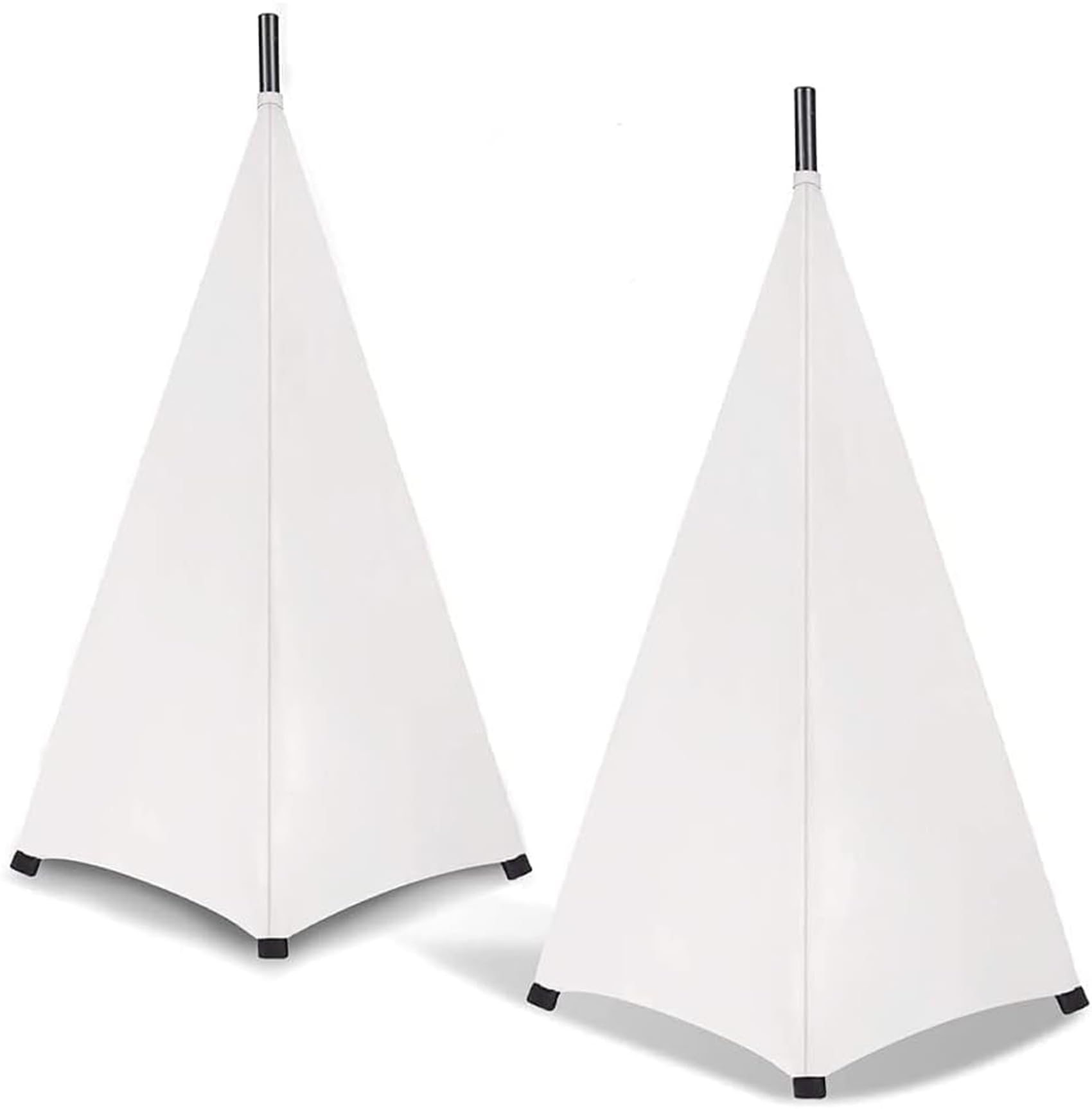 Lot de 2 coques de support de haut-parleur, support de haut-parleur, trépied, voile, pour salle de répétition DJ, discothèque, scène et trépied, extensibles (sans support), blancs