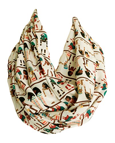 Etwoa Historic Egyptian People Pattern Infinity Scarf2