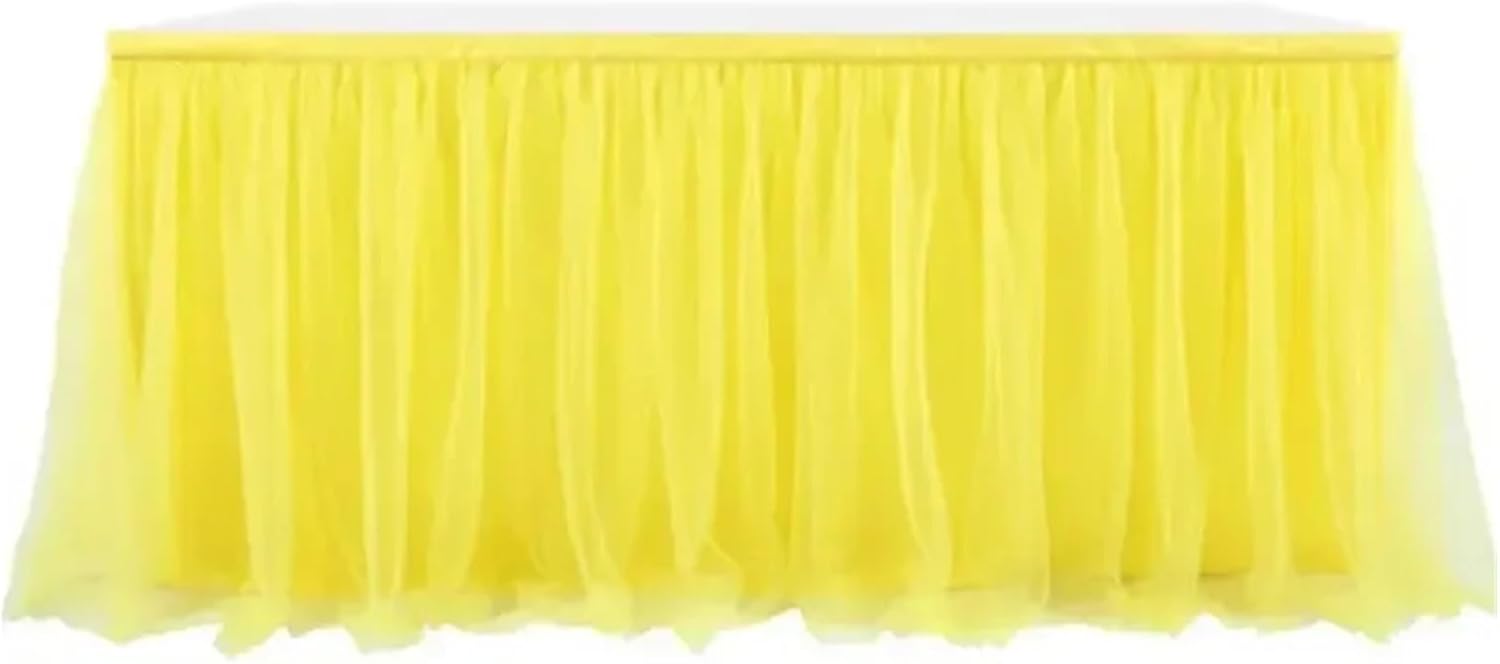 Party table skirt， Birthday Party Table Skirt Decor Hotel Wedding Banquet Tablecloth Solid Color Table Cover Xmas Christmas Decorations For Wedding, Birthday, Party, Bar, Prom(White,183cm x 76.2cm)