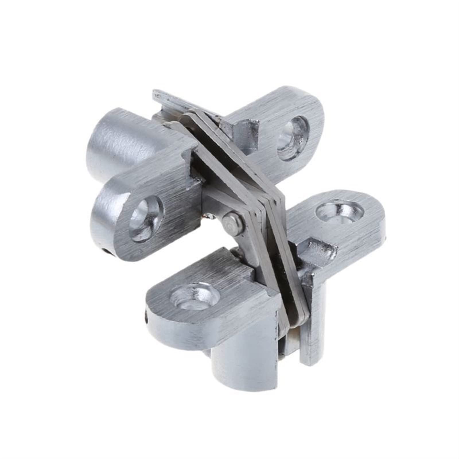 Nvsfzgiyg Silver Hidden Cross Hinge Concealed Mortice 180°Opening Folding Door Adjustable Conceal Invisible Furniture Hardware Hinges