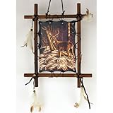 Framed Indian Deer Picture Native American Art 9 X 11 (Including Frame) Reproduction