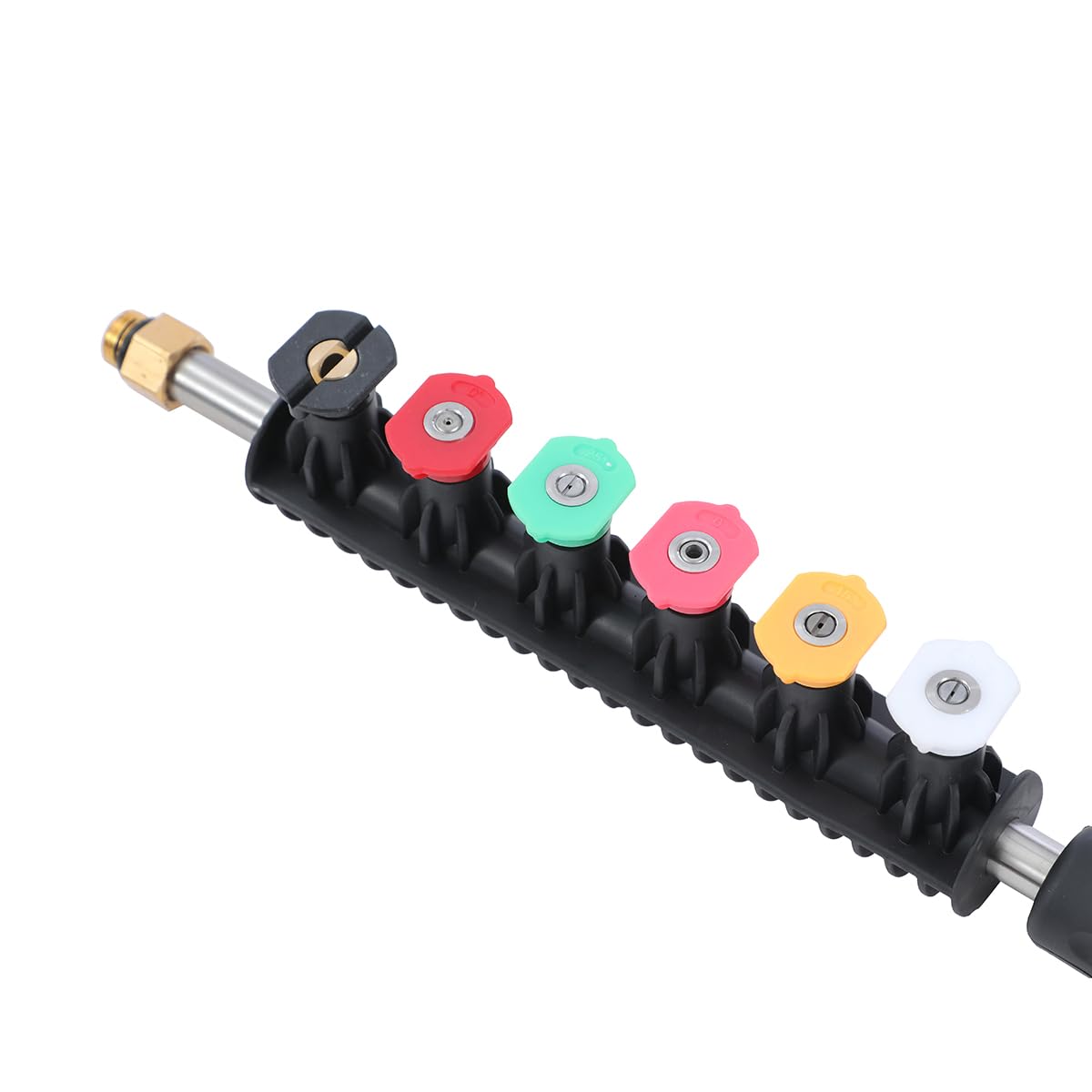 AIM Tools Aste e Bacchetta di Prolunga per Idropulitrice 10 Pezzi 4000 PSI Lancia per Idropulitrice con 5 Punte per Ugello, 1/4" Collegamento Rapido, Attacco per Pulitore per Grondaie
