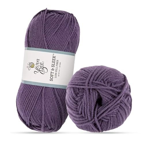 Image of Hobby Lobby Yarn Bee Soft & Sleek Yarn, 100% Low Pill Acrylic, Crocheting & Knitting (Purple)