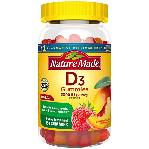 Nature Made Vitamin D3 2000 IU (50 mcg) Gummies, 150 Count for Bone Health