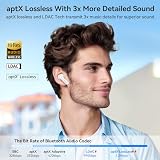 EarFun Air Pro 4 Adaptacyjne słuchawki douszne z redukcją szumów, redukcja szumów do 50 dB, bezprzewodowe słuchawki douszne Bluetooth 5.4 aptX, Hi-Res Audio, czas odtwarzania 52 h, połączenie AI z 6