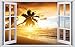 Produktbild Strand Beach Meer Sonnenuntergang Wandtattoo Wandsticker Wandaufkleber F0328 Größe 70 cm x 110 cm