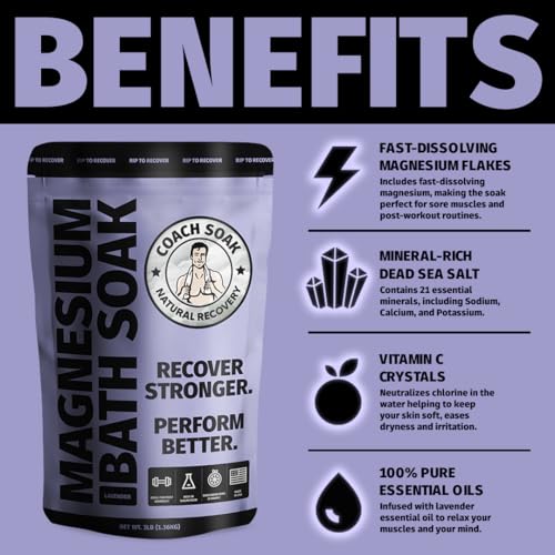 Coach Soak CS Magnesium Flakes Bath Soak - Absorbs Faster Than Epsom Salt Bath Soak thumb #4