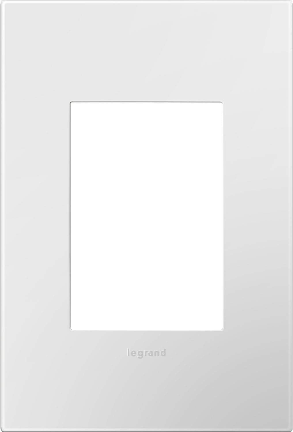 Legrand adorne Gloss White-on-White, 1-Gang + Wall Plate, AWP1G3WHW4