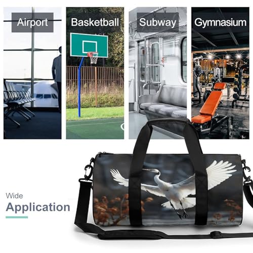 Gym Bag For Women Men Lightweight Crane Dancing Print Duffel Bag Personalized Travel Bags For Travel Sports3