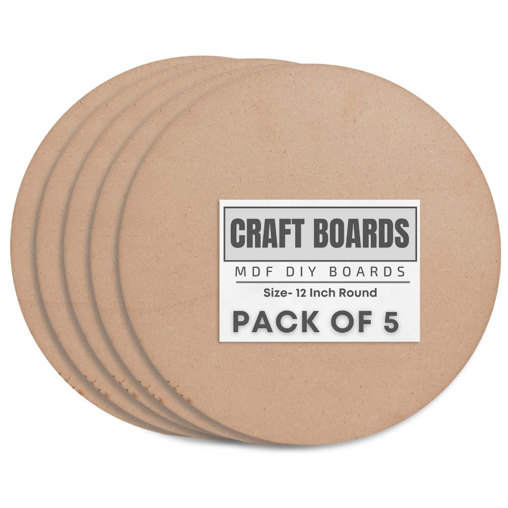 CRAFTER60 MDF Boards 12 Inch Round Mandala, Resin Artwork, Dot Artwork, Lippan & Painting Base for DIY Art & Craft, 5 MM Thickness, Strong & Durable Base, Pack of 5-image-21
