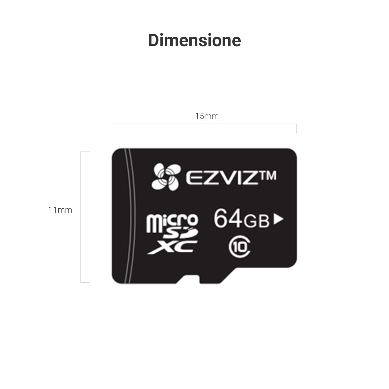 EZVIZ Micro SD, Scheda di Memoria fino a 90MB/Sec, Specialmente per EZVIZ Telecamere, Video camere di Sorveglianza, Nero, Micro SDXC, Micro SD Card 64 GB