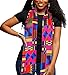 Afibi African Kente Print Stole Sash African Scarf Kente Stole Sash Unisex Kente Cloth Scarves (Purple)