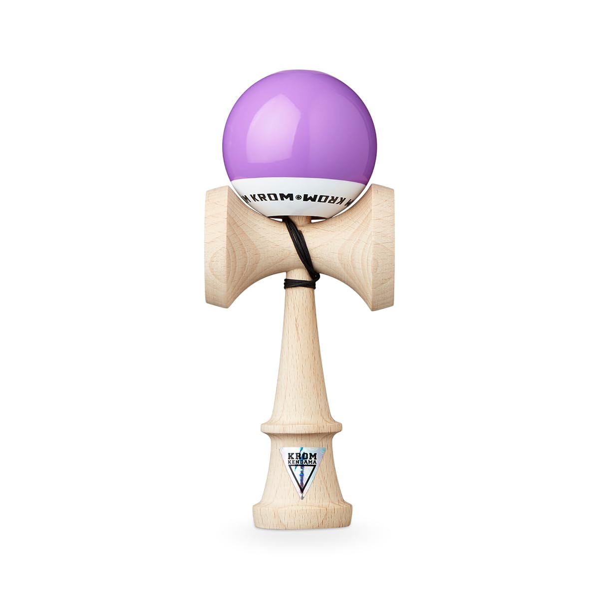 KROM - Kendama Toy POP LOL Lavender - High Wood Quality - Extra Strong - for Beginner and Pro - Gift Pack : Extra String + Stickers
