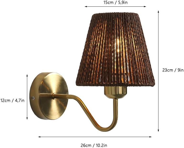 Rustic Wall Lamp Set of Two Indoor Farmhouse Vanity Lighting Fixtures (Conical-Brown)