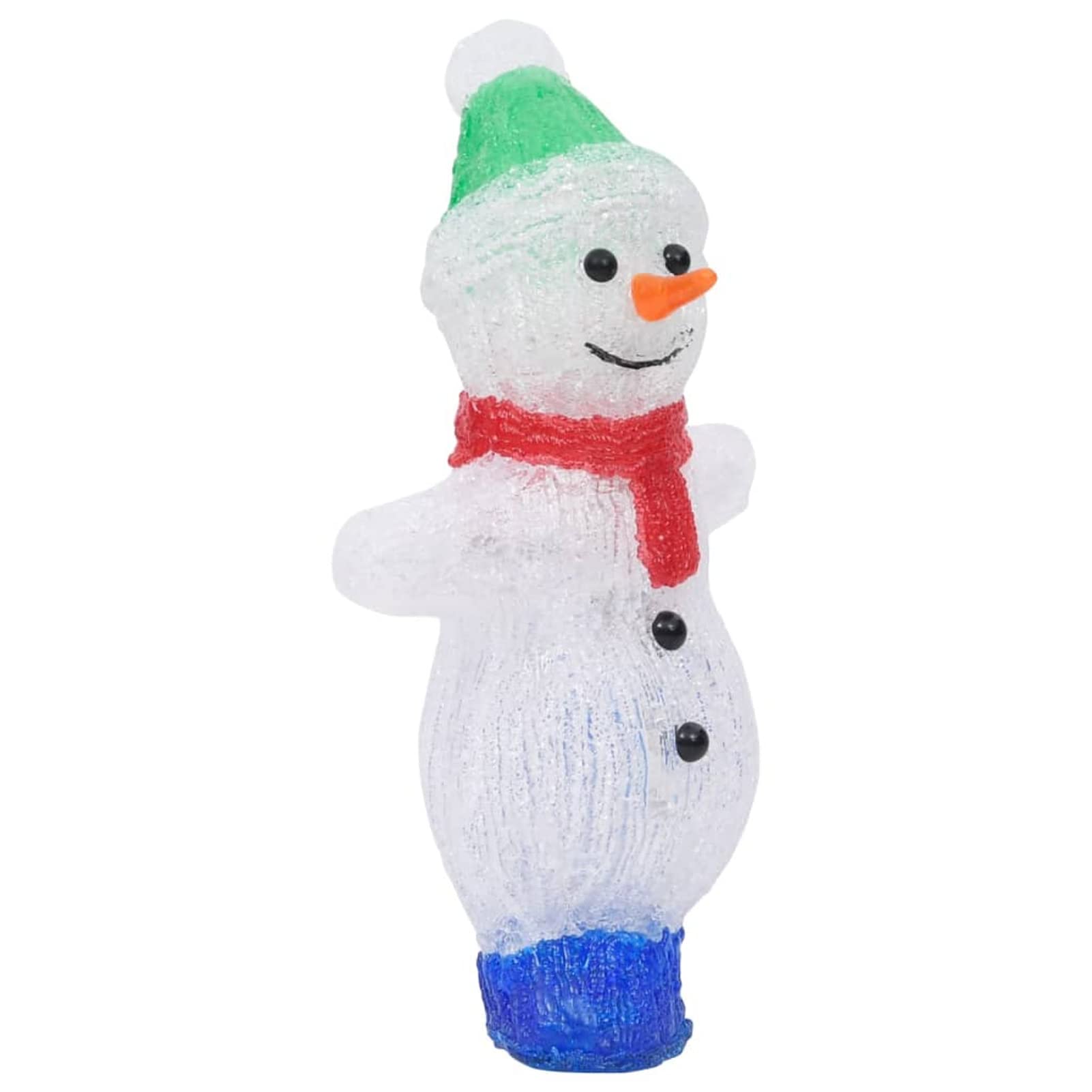 ARKEM Pupazzo di Neve LED in Acrilico per Interno ed Esterno 30 cm,Figura con Cristalli,LED Freddo,Luminose per Esterno, Decorazioni di Natale, luci Natalizie, Figure Luminose