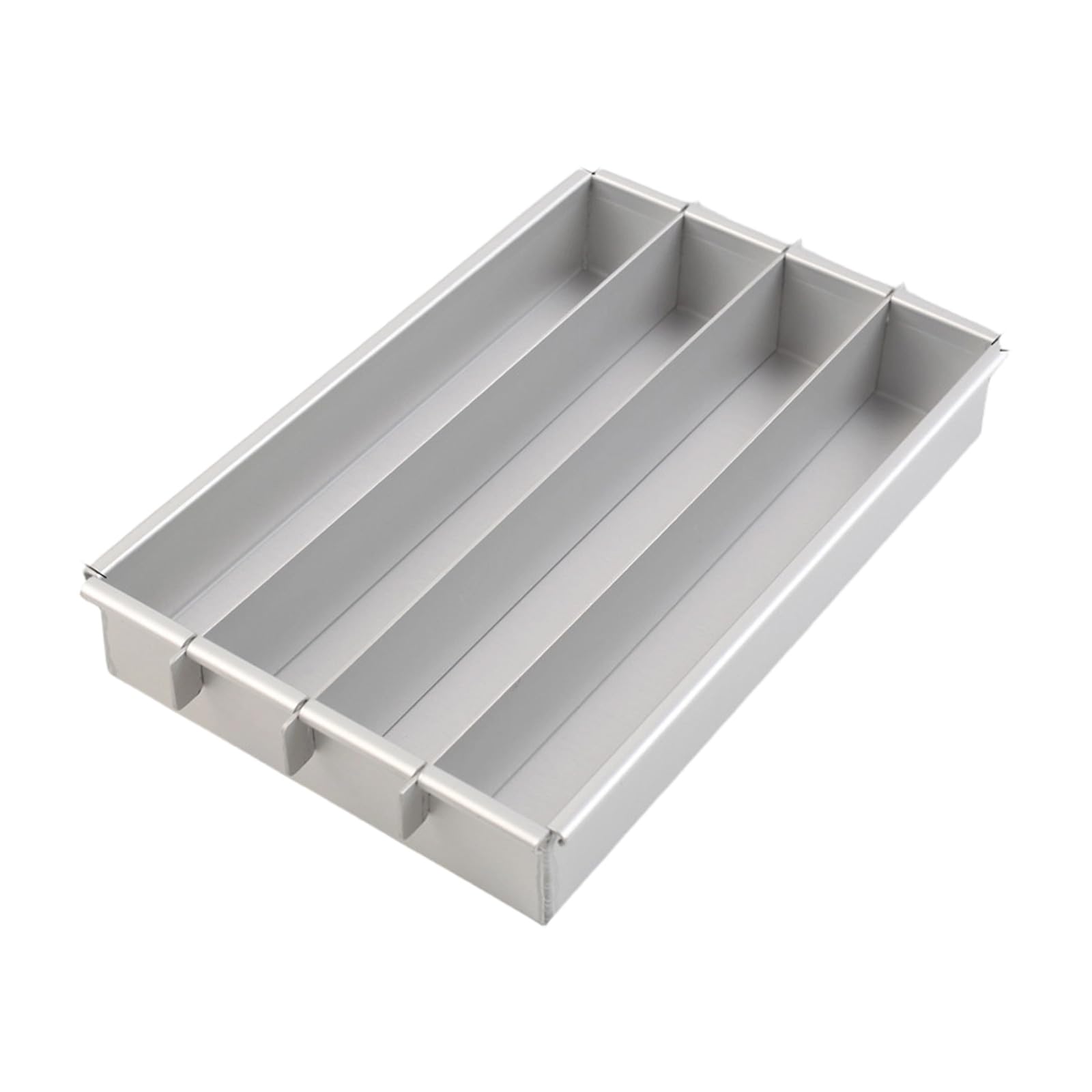 CAZSTYK Aluminum Battenberg Cake Pan with 3 Dividers Detachable Nonstick Cake Molds Tray for Evenly Sections and Easy Releases Tiramisu Tray
