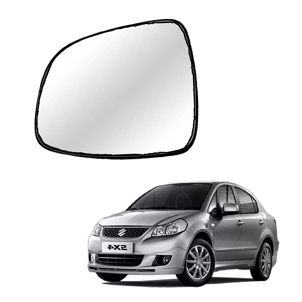 Auto Spare World Left Side Mirror Glass Compatible With Maruti SX4 2007-2009 Set of 1 Pcs.