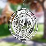 SENLIDWATAN Wind Spinner Butterfly Fairy 12 inch, 3D Stainless Steel Wind Spinner for Yard and Garde