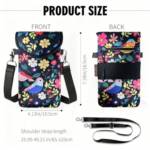 Image of Neoprene Phone Sleeve Pouch Case Bag for Men Women w /Crossbody Strap /Neck Lanyard for iPhone 17 /16 /15 /14 Pro Max, Samsung S25，Pixel 10