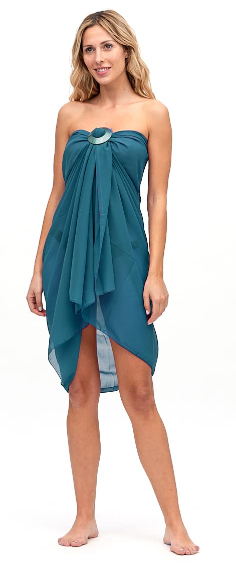SUN-ROSE FASHIONS Solid Colors heavy Georgette transparent sexy beach sarong body wrap stole with Pareo tie Buckle | Beach...