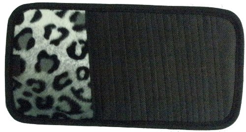 Snow Grey Leopard Animal Print 10 CD/DVD Car Visor Organizer