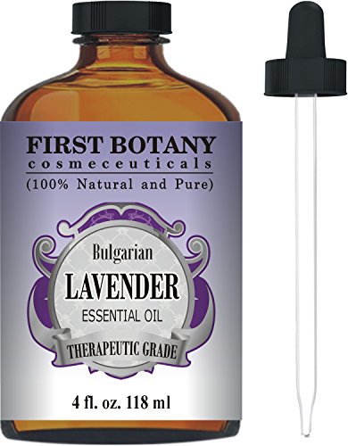 First Botany Cosmeceuticals Lavender Oil with a Glass Dropper, 4 oz (100% Pure)