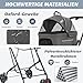 COSTWAY 3 in 1 Hundewagen, Hundebuggy 2 Etagen mit Netzfenstern & Taschen & Polstern, Oxford & Metall, Haustiere Buggy bis 16 kg, Hundebox Transporttasche klappbar, für Hunde Katzen Haustiere, Grau