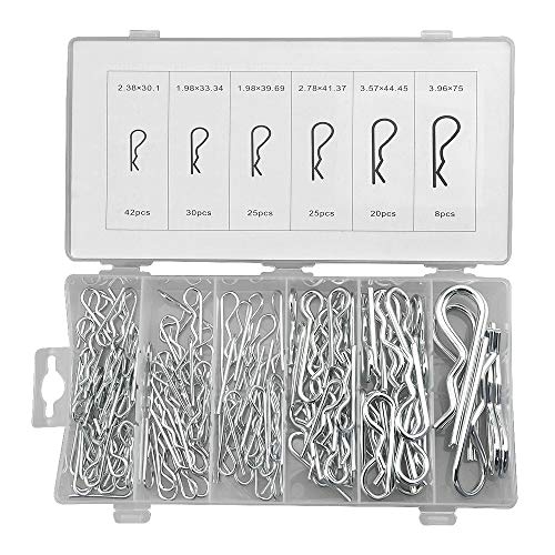 Wmycongcong 150 Pcs Cotter Pins Zinc Plated Spring Fastener Assortment Kit Cotter Pin Hairpin Clips For Hitch Pin Lock Systems #TOP6