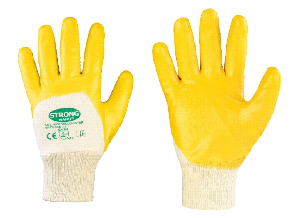 144 Paar Stronghand Nitrilhandschuhe Arbeitshandschuhe Gelb 0550 Yellowstar Gr. 11