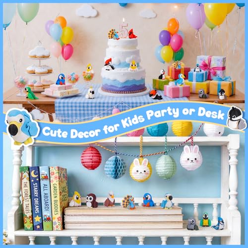 Image of 16pcs 3D Printed Animals Set Articulated Bird Toys Pinata Stuffers Goodie Bag Fillers Spring Bird Toys Pocket Pets Desk Pets Sensory Fidget Toys Gifts for Kids & Bird Lovers