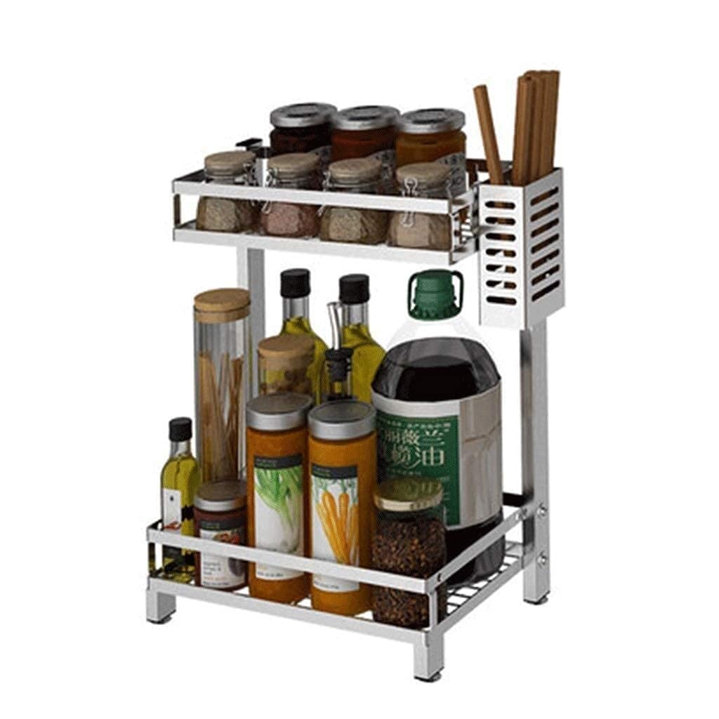Kitchen Storage,2-Tier Spice Rack- 2-layer Kitchen Countertop Storage Rack Spice Jar Holder, Kitchen Countertop Storage Rack Spice Jar And Bottle Storage Rack for Spice Jar, Can, Bottle and more Cutle