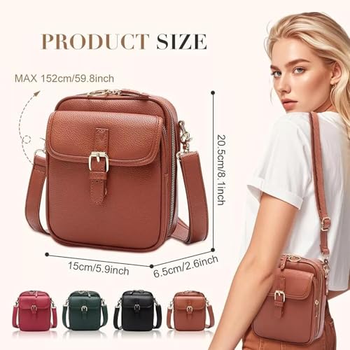 Tojoyride Crossbody Bag Small Leather Messenger Bag Urvashi Crossbody Purse For Women Men Shoulder Bags With Card Slots3