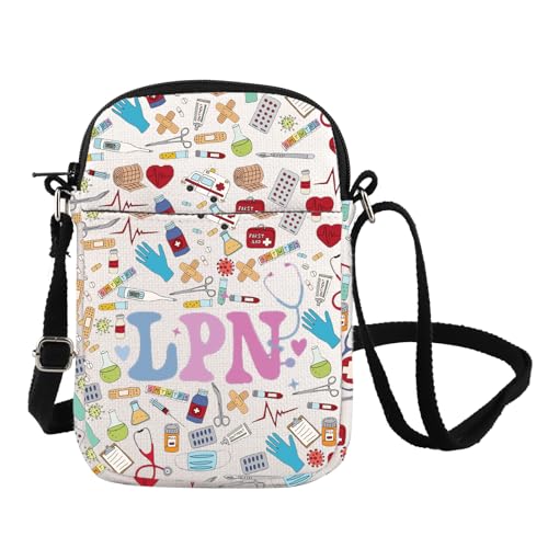 Sac à bandoulière infirmière en toile résistante avec imprimé caducée