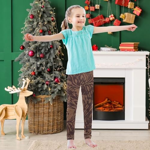 Girls' Leggings Liquid Wavy Zebra Tiger Animal Skin Ankle Length Printed Leggings Comfort Pants for Kids 4-10 Years3