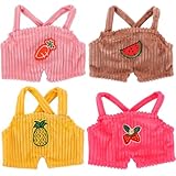 HoveeLuty 4 Piezas de Ropa de Peluche, Ropa de Pato Kawaii con patrón de Dibujos Animados, Accesorios de Peluche Reutilizables de Repuesto adecuados para muñecas de 12 Pulgadas