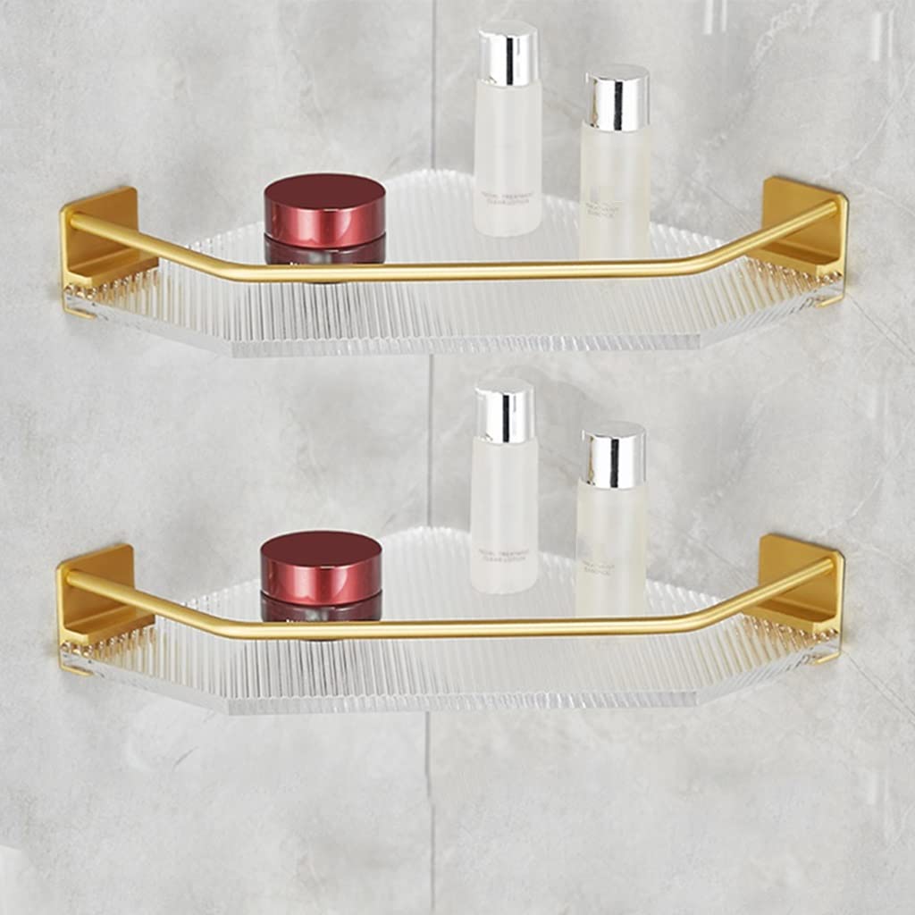 Caddy de douche d'angle en acrylique transparent lot de 3 étagères murales pour salle de bain