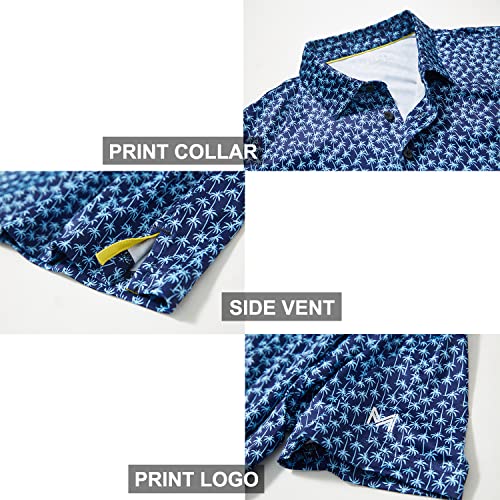 Golf Shirts For Men Dry Fit Short Sleeve Print Performance Moisture Wicking Polo Shirt #TOP3