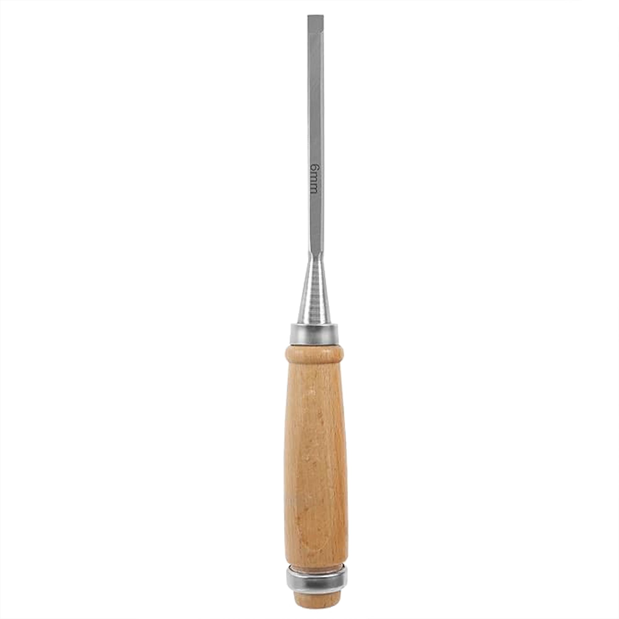 Generico 6MM Chrome Steel Flat Wood Chisel for Carving & Precision Work